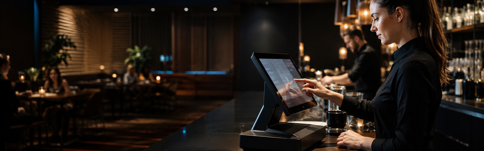 Modernes Kassensystem in einem Restaurant