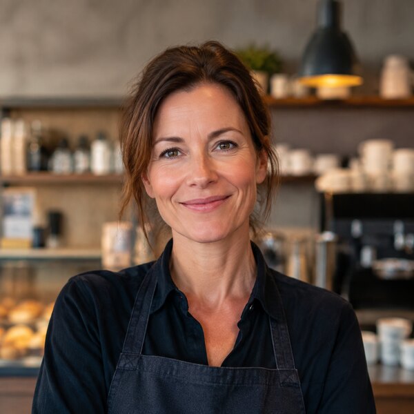 Illustratives Portrait einer Café-Inhaberin