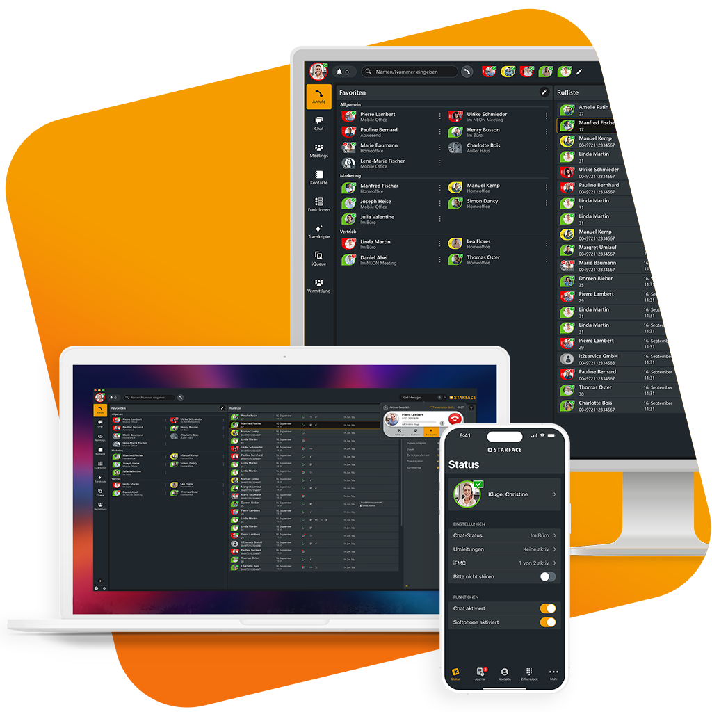 STARFACE App auf Desktop, Tablet und Smartphone